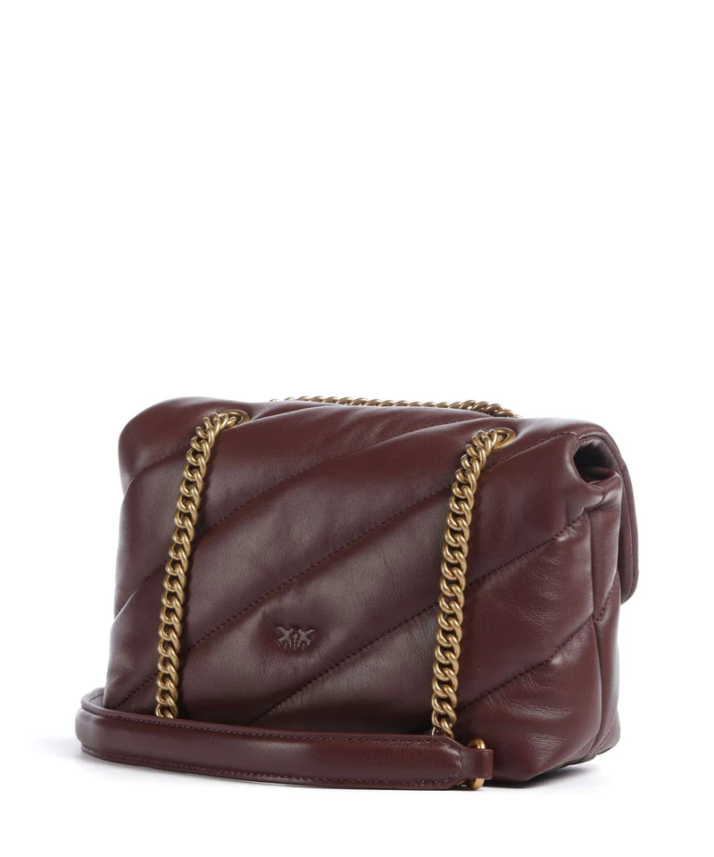 Pinko Love Puff Mini Schultertasche burgundy wine/antique gold