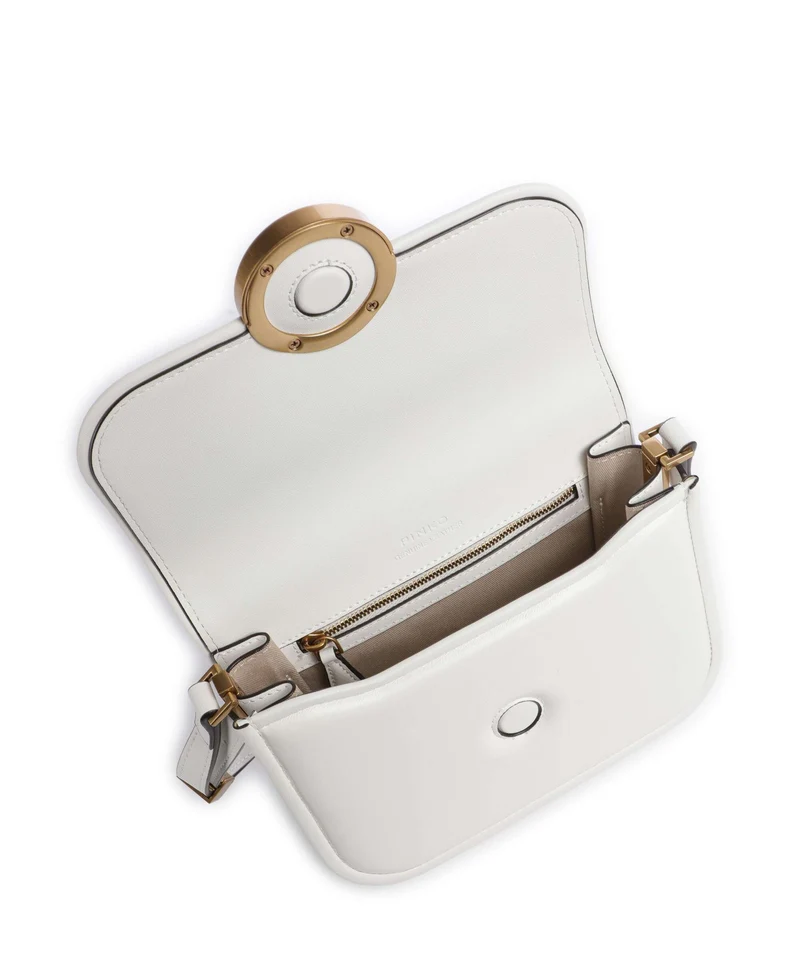 Pinko Love One Mini Umhängetasche bianco nembo/antique gold