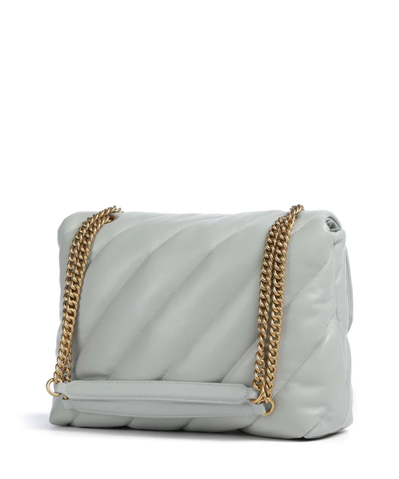 Pinko Love Puff Big Schultertasche grigio perla/antique gold