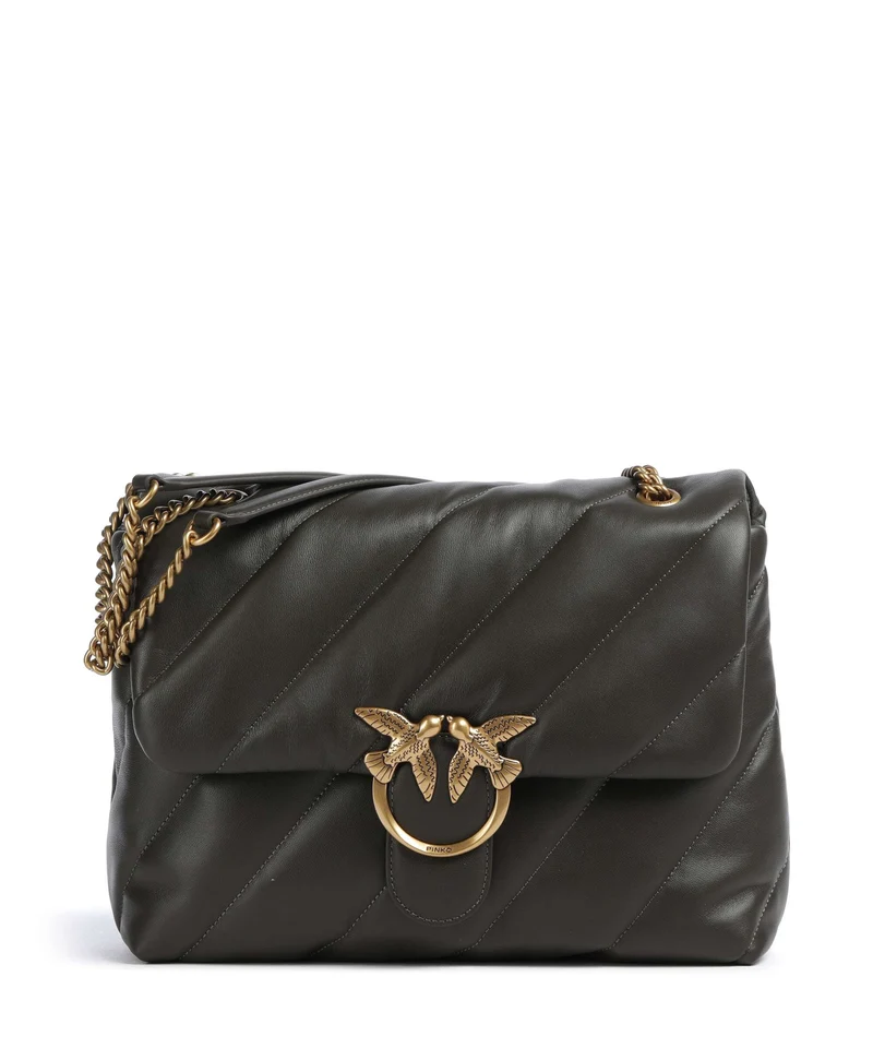 Pinko Love Puff Big Schultertasche verde fango/antique gold