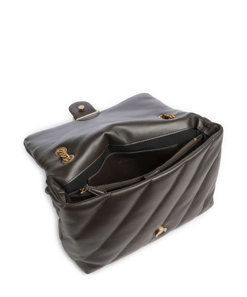 Pinko Love Puff Big Schultertasche verde fango/antique gold