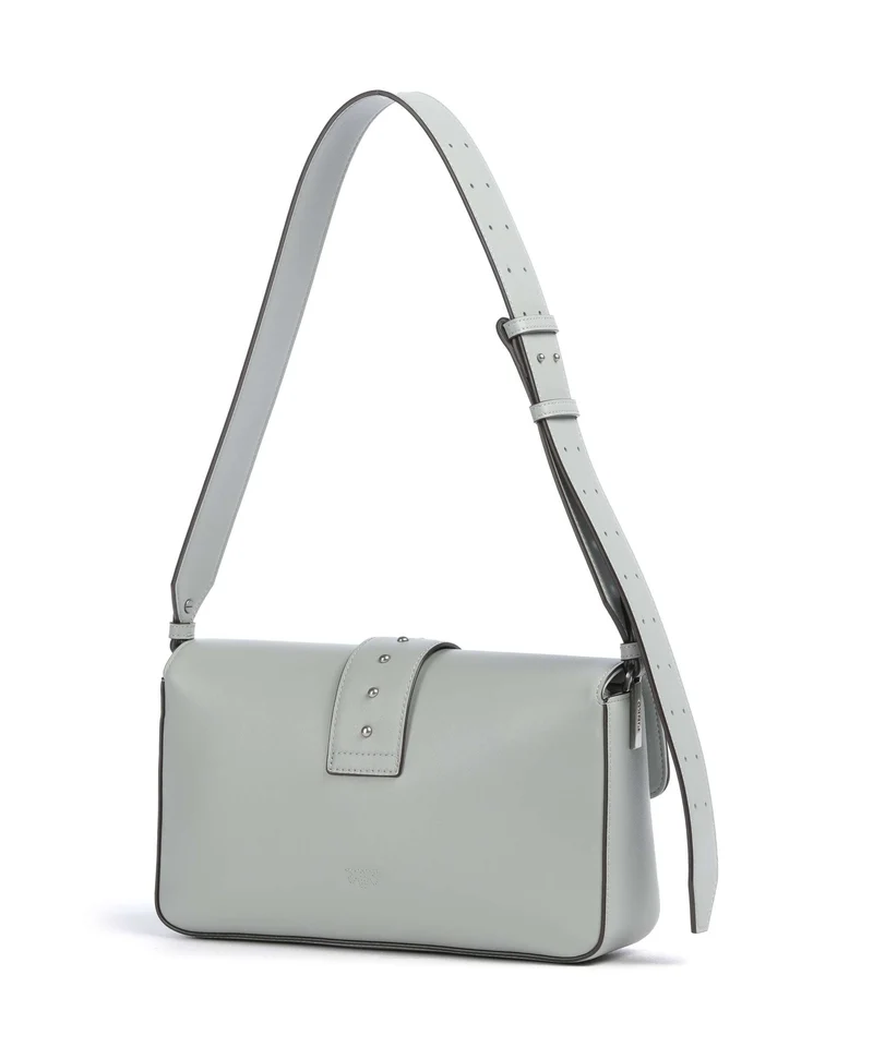 Pinko Love One Classic Slouchy Schultertasche grigio perla/old silver