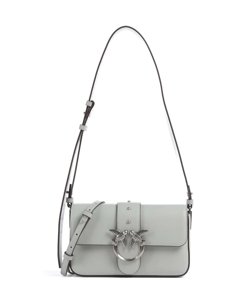 Pinko Love One Mini Slouchy Schultertasche grigio perla/old silver