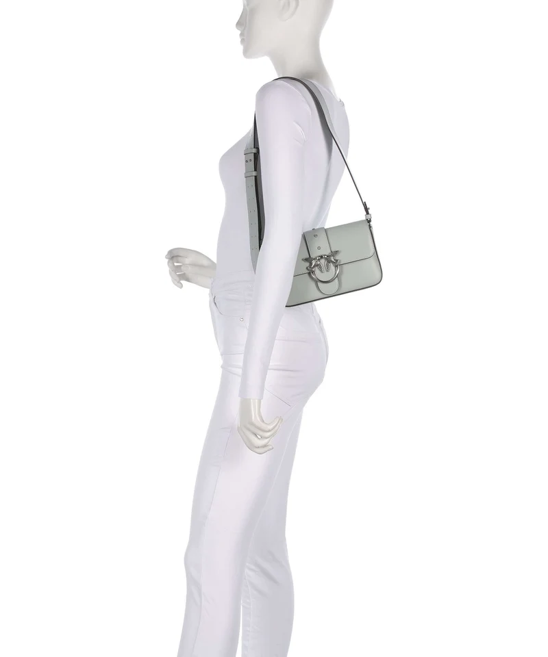 Pinko Love One Mini Slouchy Schultertasche grigio perla/old silver