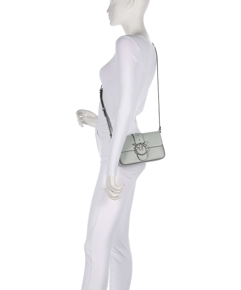 Pinko Love One Mini Slouchy Schultertasche grigio perla/old silver