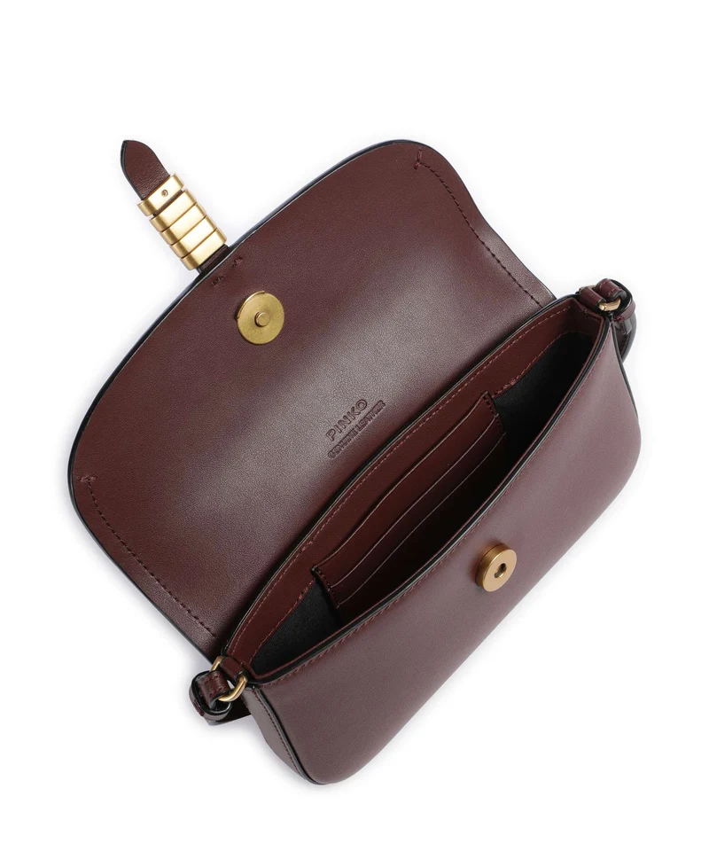 Pinko Saddle Flat Umhängetasche rosso vino/antique gold