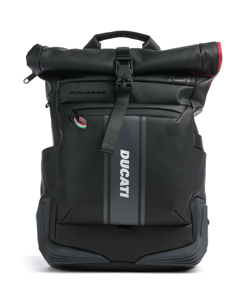 Piquadro Corner Special Ducati Rolltop Rucksack black