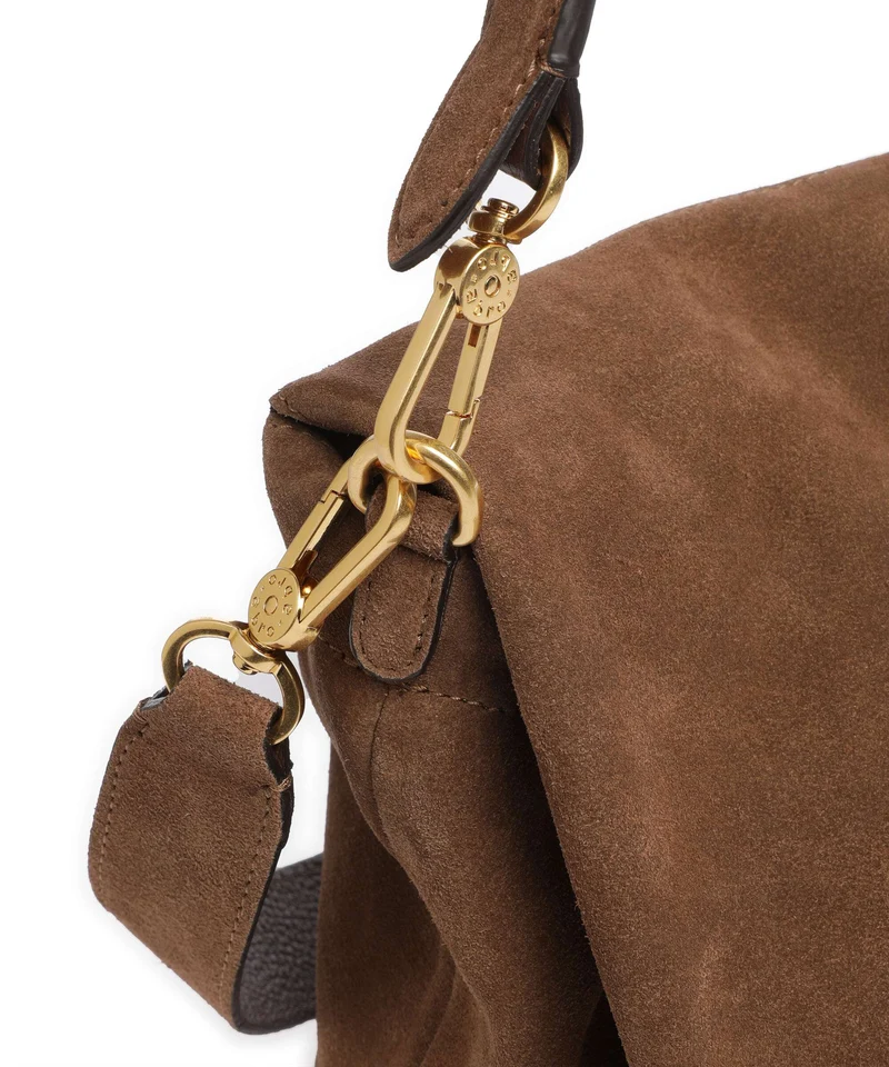 Abro Suede Temi Large Schultertasche wood