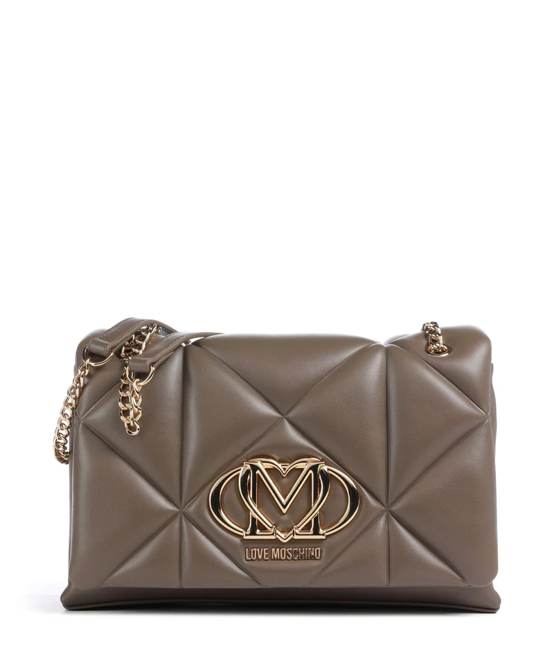 Love Moschino Embossed Q Schultertasche mud