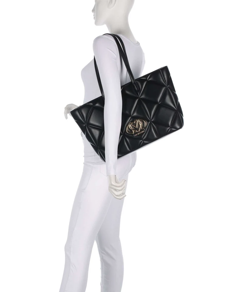 Love Moschino Embossed Q Shopper black