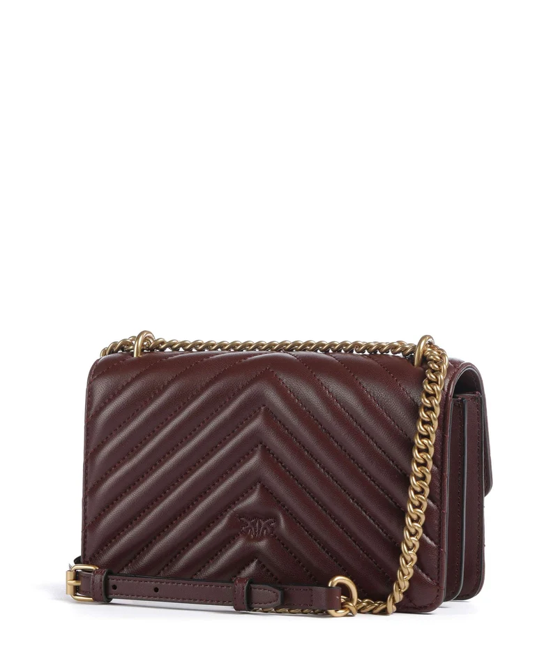 Pinko Love One Mini Schultertasche burgundy wine/antique gold
