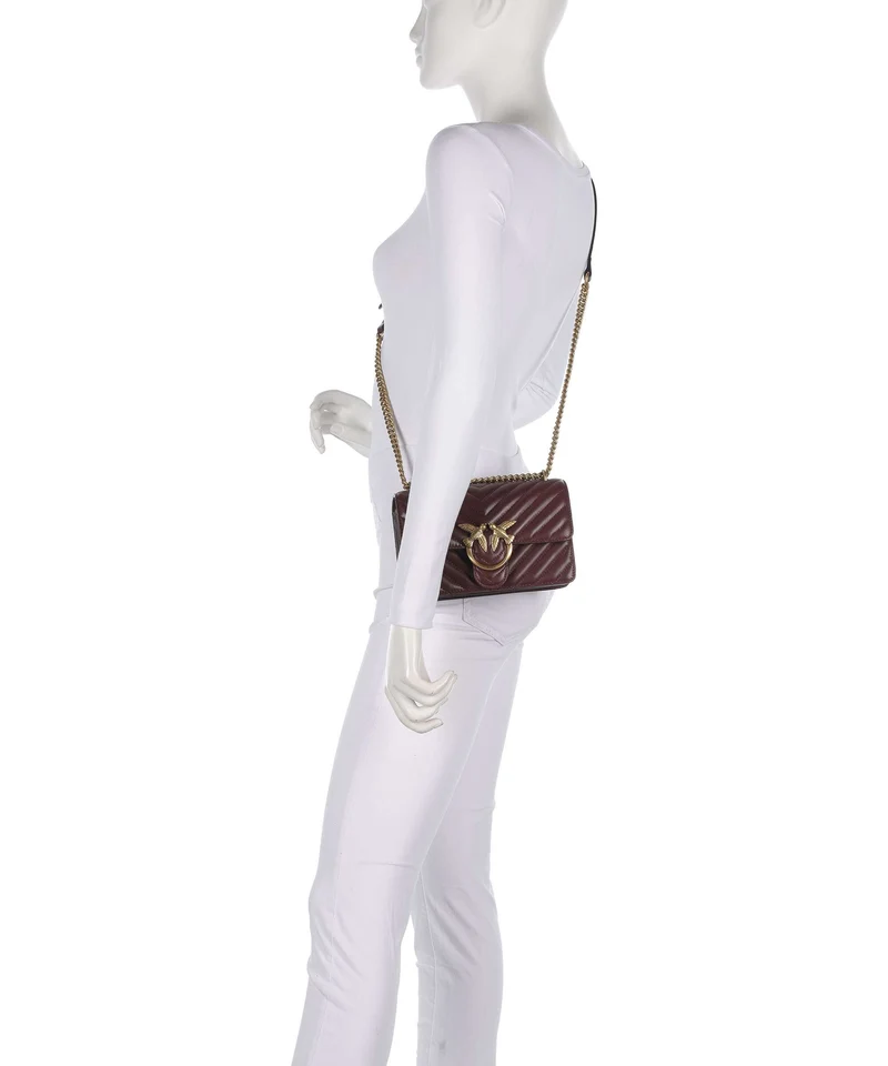 Pinko Love One Mini Schultertasche burgundy wine/antique gold