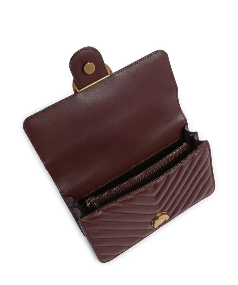 Pinko Love One Mini Schultertasche burgundy wine/antique gold
