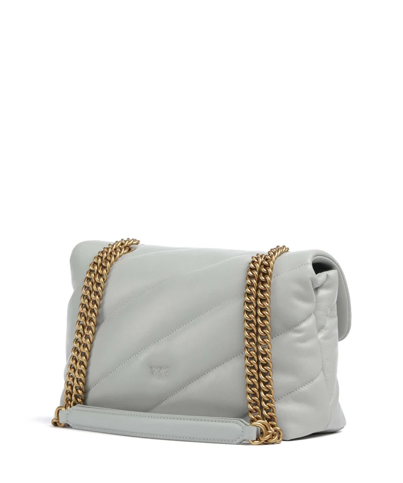 Pinko Love Puff Classic Schultertasche grigio perla/antique gold