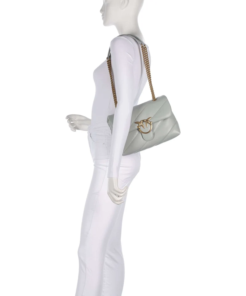 Pinko Love Puff Classic Schultertasche grigio perla/antique gold