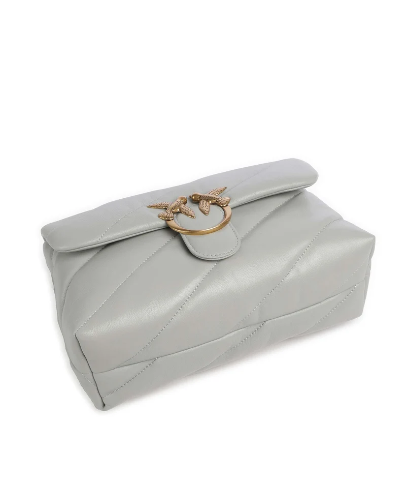 Pinko Love Puff Classic Schultertasche grigio perla/antique gold