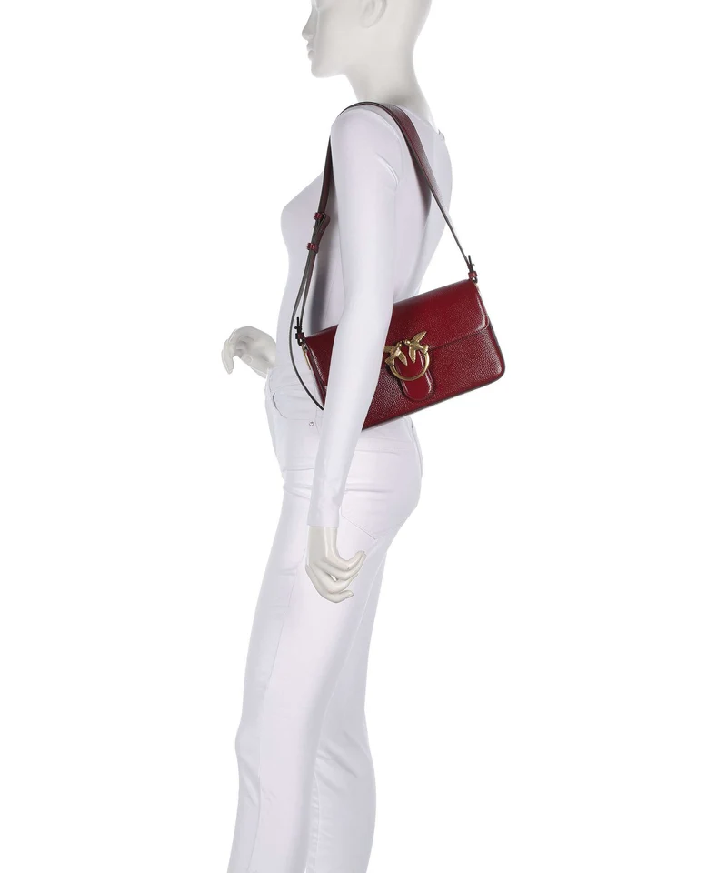 Pinko Love One Classic Slouchy Schultertasche rosso scuro/antique gold