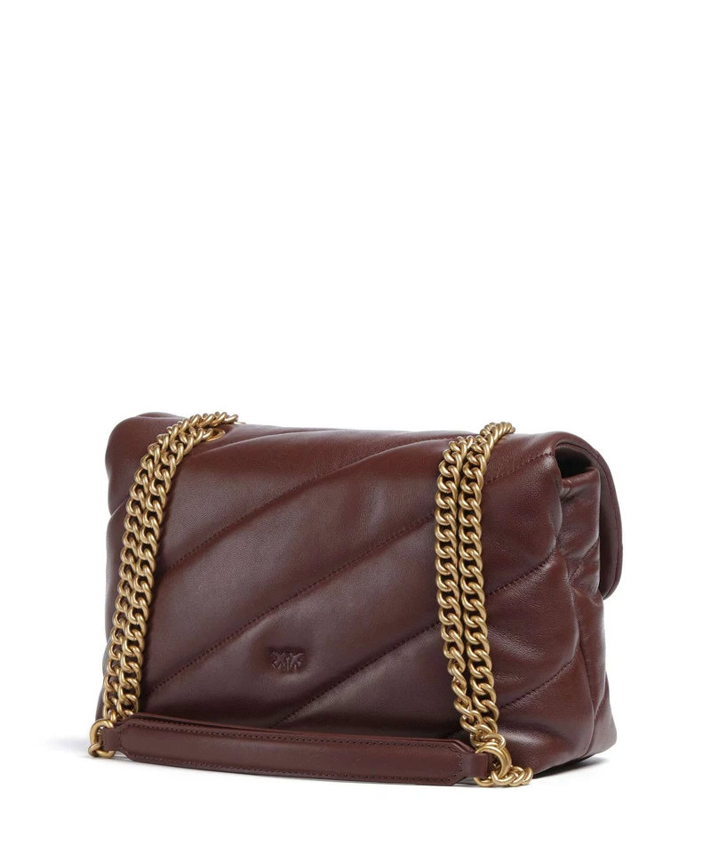 Pinko Love Puff Classic Schultertasche rosso vino/antique gold