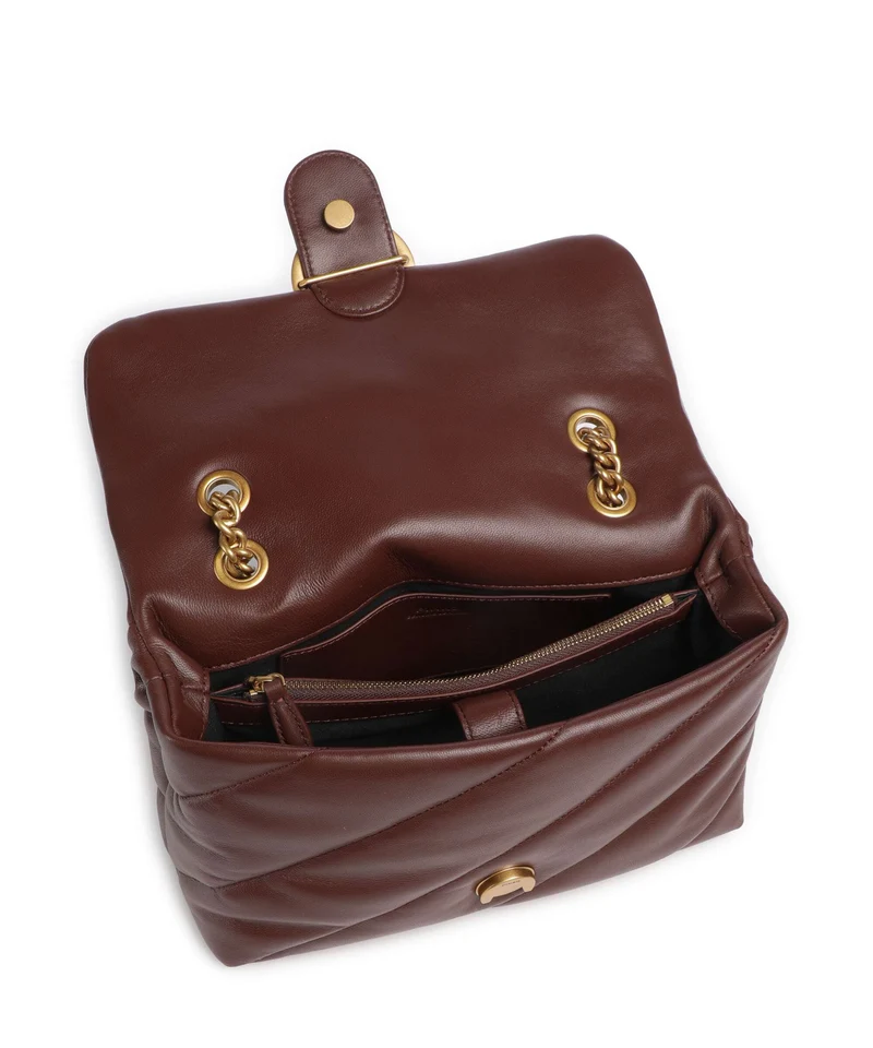 Pinko Love Puff Classic Schultertasche rosso vino/antique gold