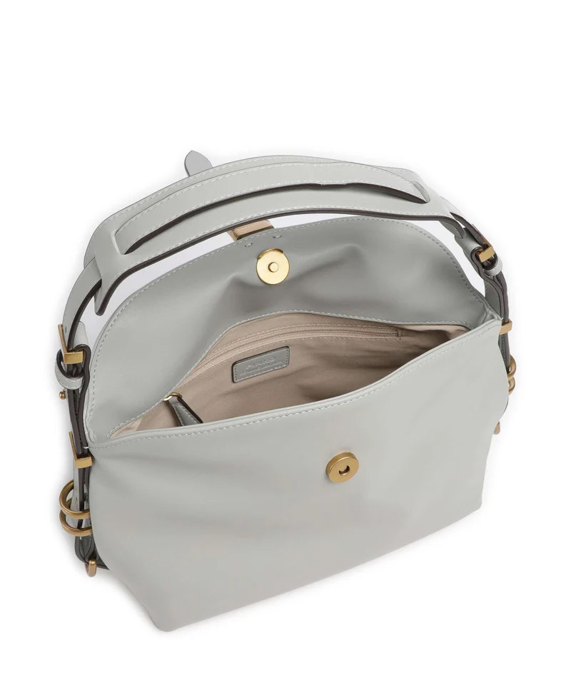 Pinko Saddle Horizontal Mini Schultertasche grigio perla/antique gold