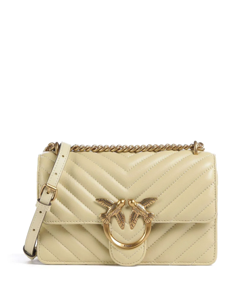 Pinko Love One Mini Schultertasche giallo vaniglia/antique gold