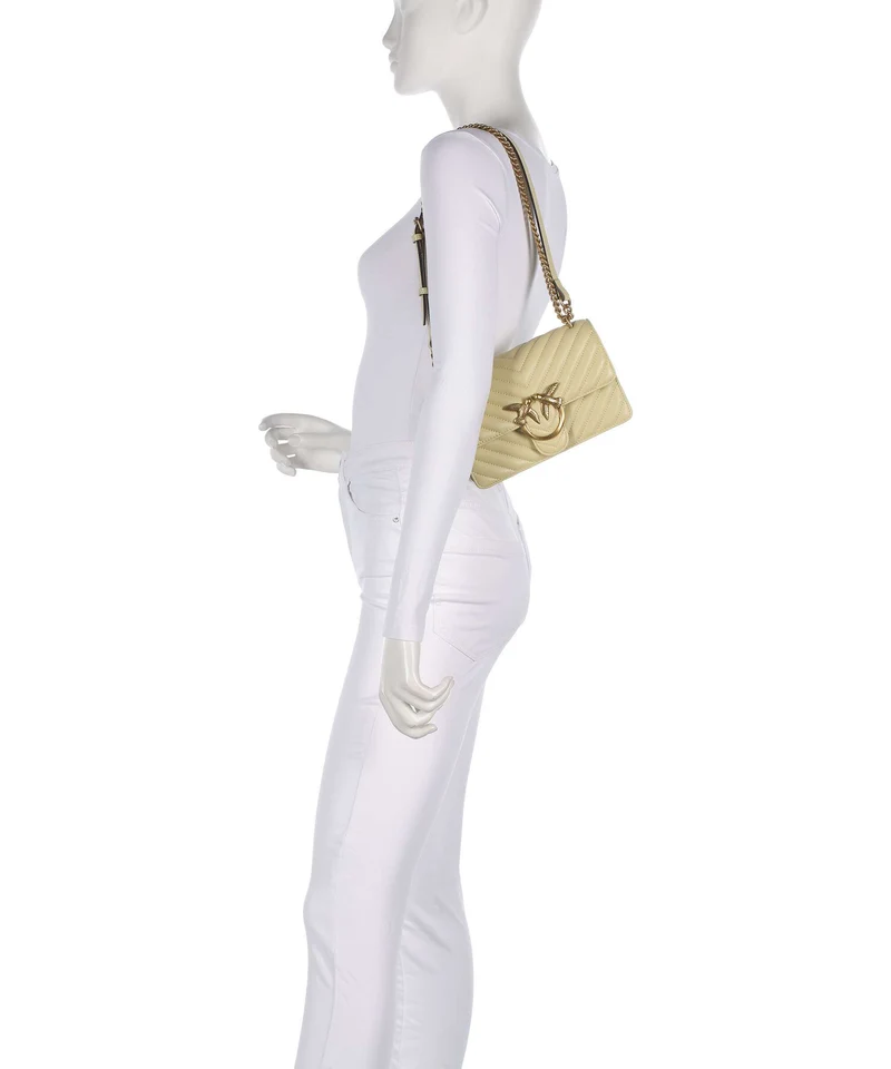 Pinko Love One Mini Schultertasche giallo vaniglia/antique gold