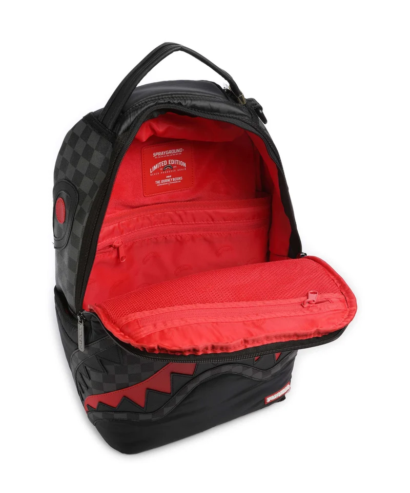 Sprayground Black Puffer Check Rucksack black/grey
