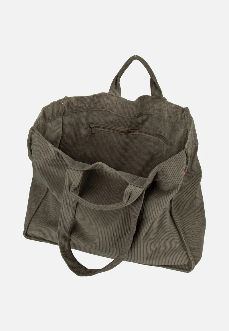 Softshopper Cord Dark Matcha - Shopper