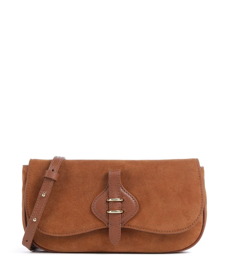 Coccinelle Mavery Suede Umhängetasche cognac