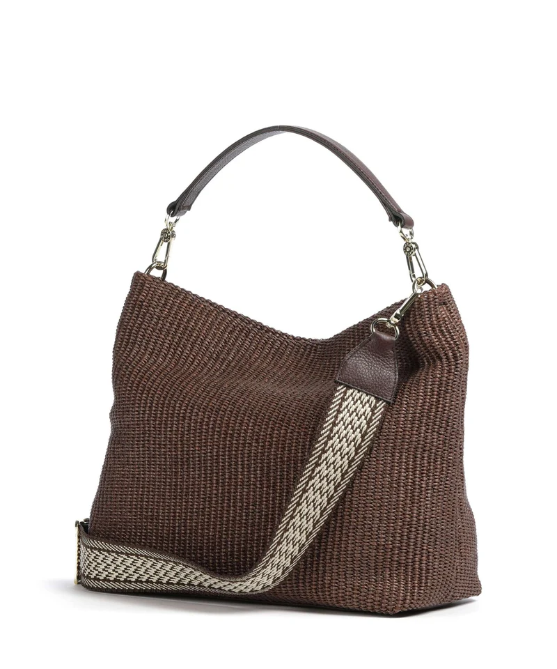 Abro Raffia Kaia Beuteltasche wood