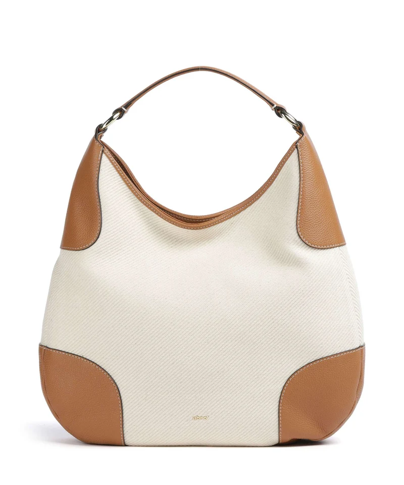 Abro Super Drill Open Air Beuteltasche ivory/cuoio