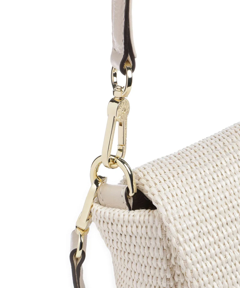 Abro Raffia Classica Temi Schultertasche beige