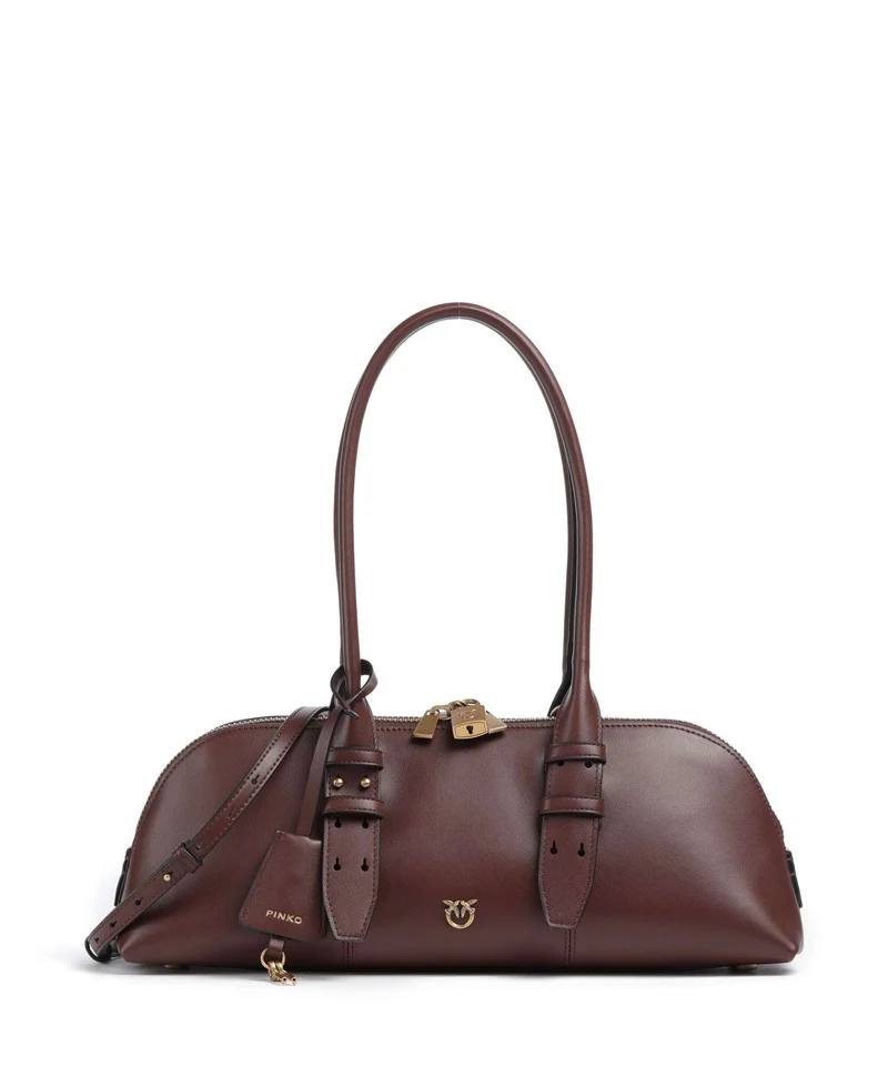 Pinko Bowling Horizontal Big Handtasche burgundy wine/antique gold