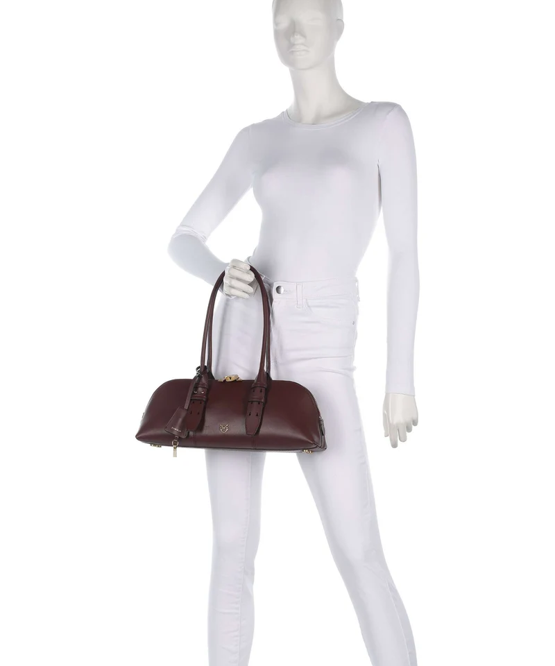 Pinko Bowling Horizontal Big Handtasche burgundy wine/antique gold
