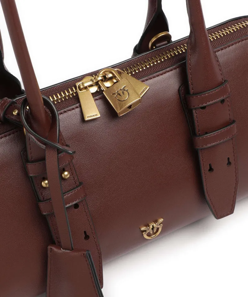Pinko Bowling Horizontal Big Handtasche burgundy wine/antique gold