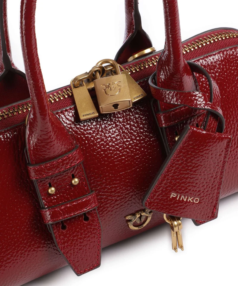 Pinko Bowling Horizontal Handtasche rosso scuro/antique gold