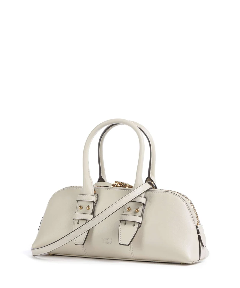 Pinko Bowling Horizontal Handtasche bianco seta/antique gold