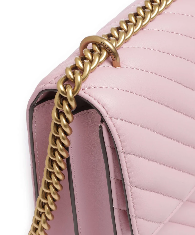 Pinko Love One Classic Schultertasche rosa chiaro/antique gold