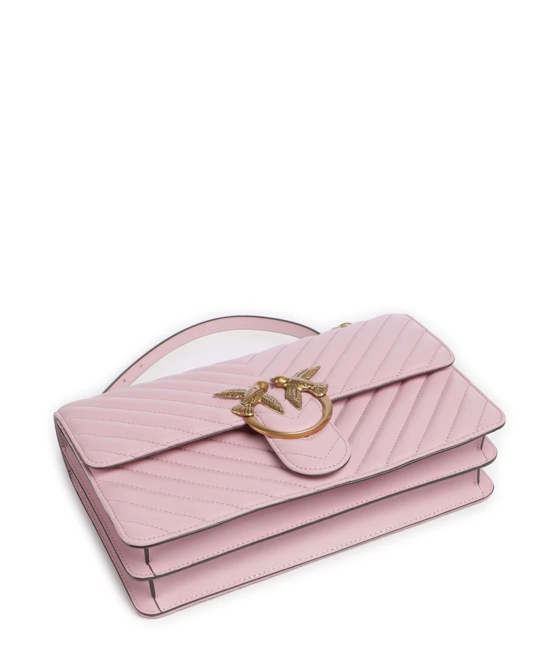 Pinko Love One Classic Schultertasche rosa chiaro/antique gold