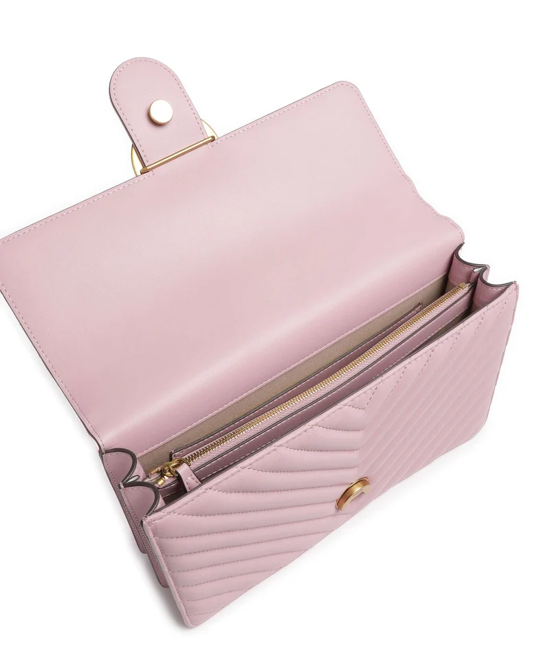 Pinko Love One Classic Schultertasche rosa chiaro/antique gold