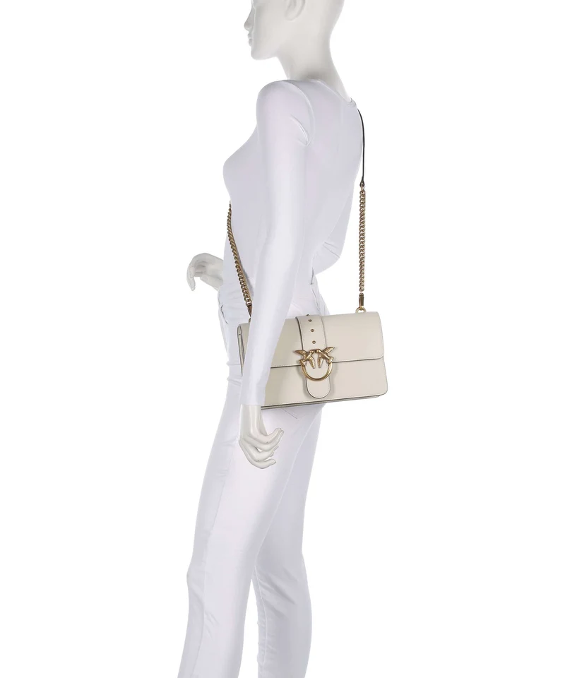 Pinko Love One Classic Umhängetasche bianco seta/antique gold