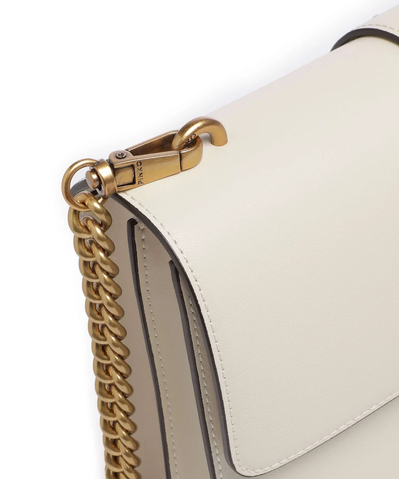 Pinko Love One Classic Umhängetasche bianco seta/antique gold