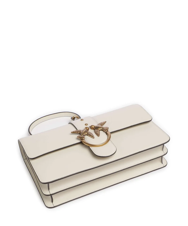 Pinko Love One Classic Umhängetasche bianco seta/antique gold