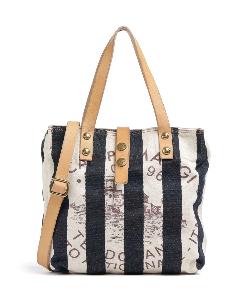 Campomaggi Shopper blue/beige