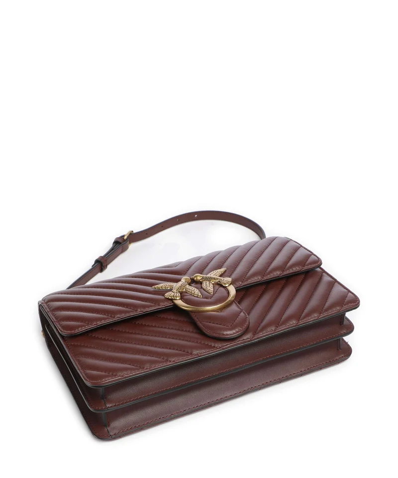 Pinko Love One Classic Schultertasche rosso vino/antique gold