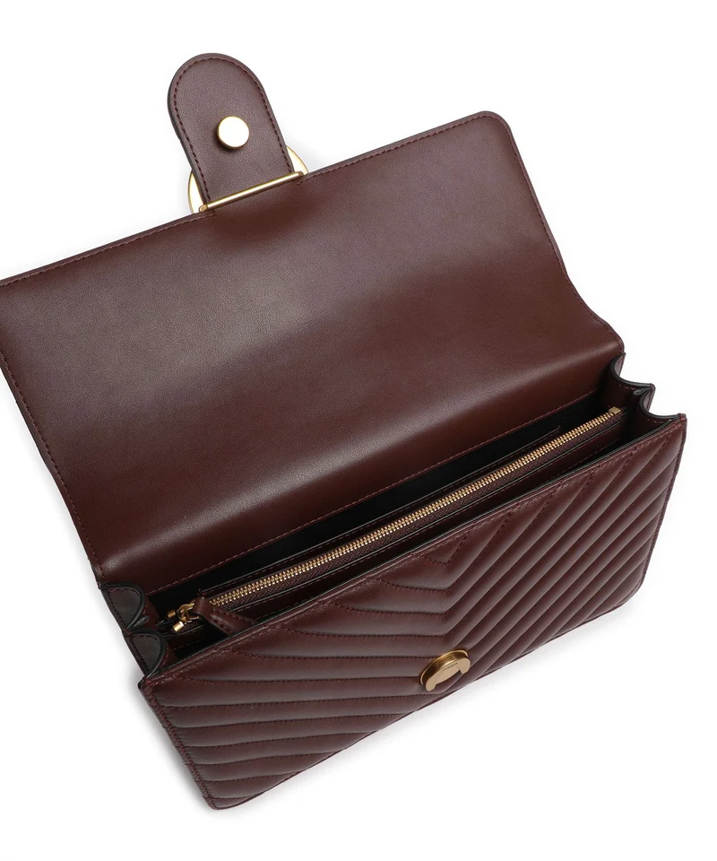 Pinko Love One Classic Schultertasche rosso vino/antique gold