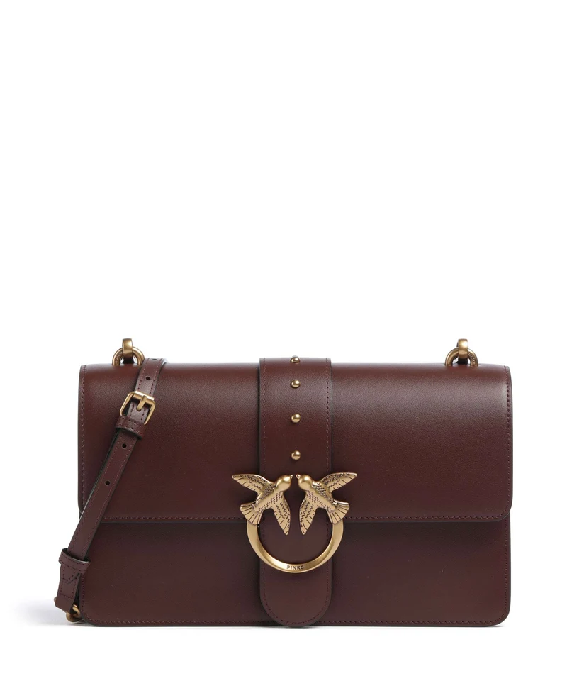 Pinko Love One Classic Umhängetasche rosso vino/antique gold