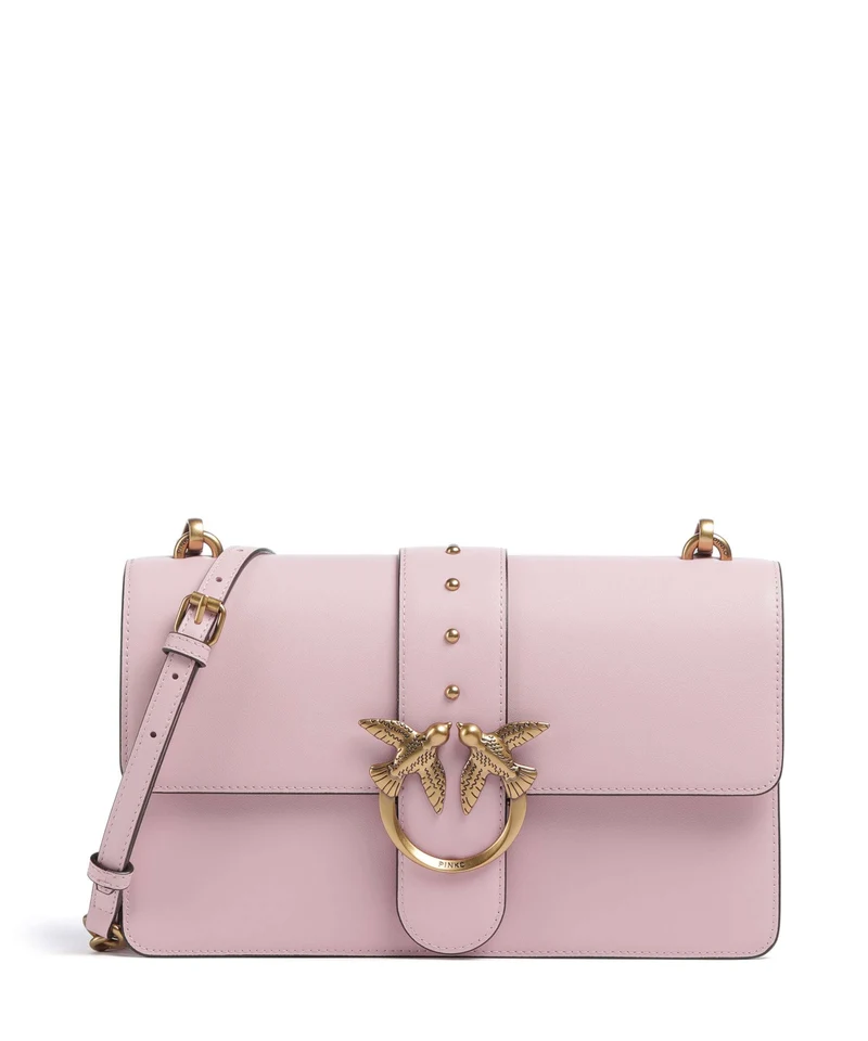 Pinko Love One Classic Umhängetasche rosa chiaro/antique gold