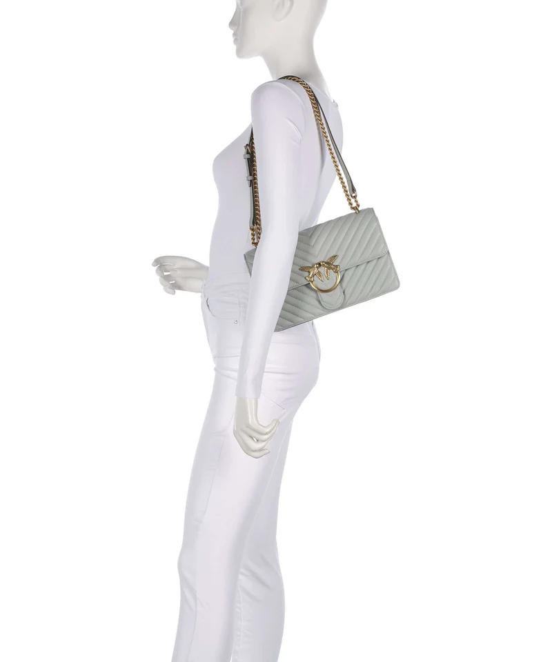 Pinko Love One Classic Schultertasche grigio perla/antique gold