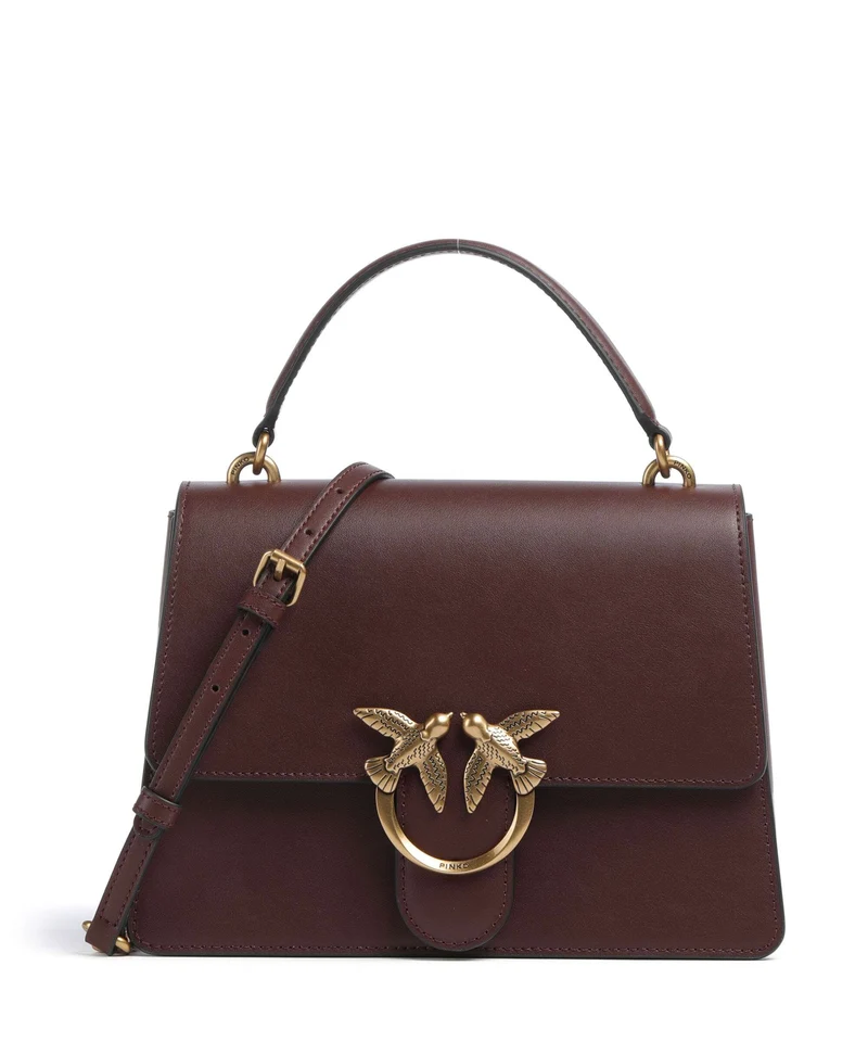 Pinko Love One Classic Handtasche burgundy wine/antique gold